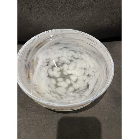 Signed Hand Blown Studio Art Glass Colorful Centerpiece Bowl 7 3/4"- Federici - Picture 4 of 7